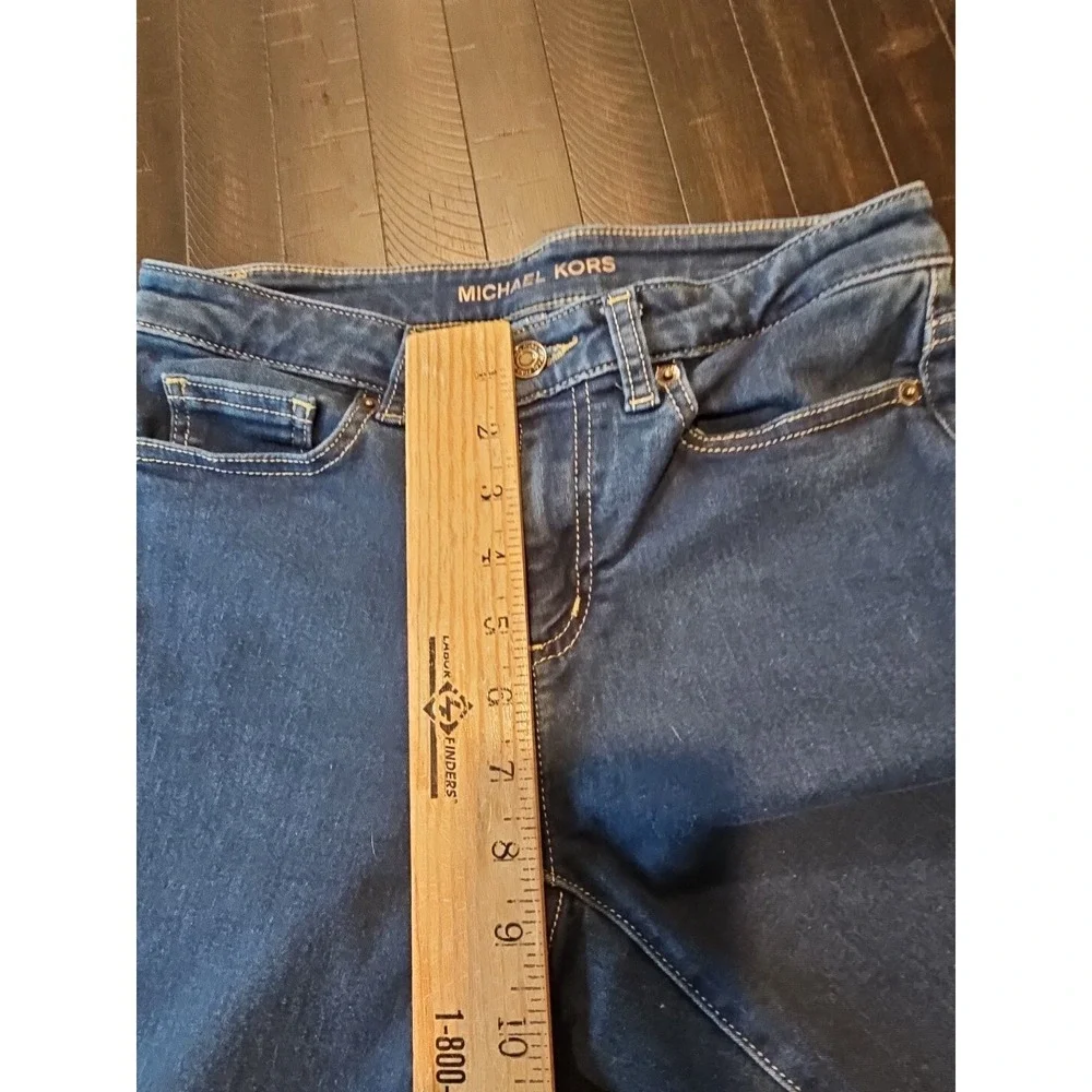 Michael Kors Women Blue Straight‎ Leg Denim Jeans Low Rise Sz Reg 4 27x29